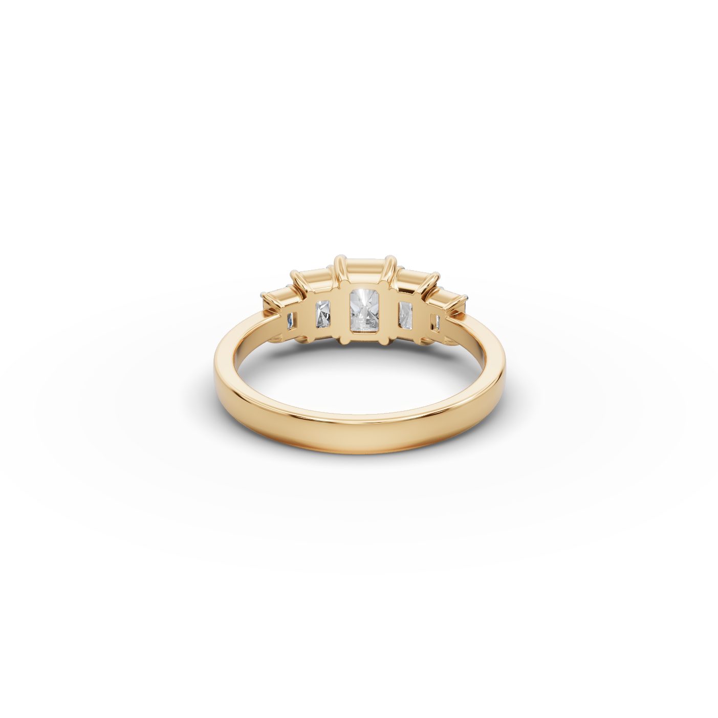 Royal Aura Radiant Lab-Grown Diamond Five Stone Ring in yellow gold