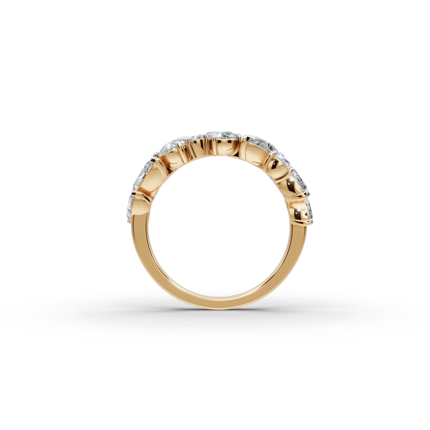 Infinite Aura Pear Lab-Grown Diamond Bands Ring in yellow gold