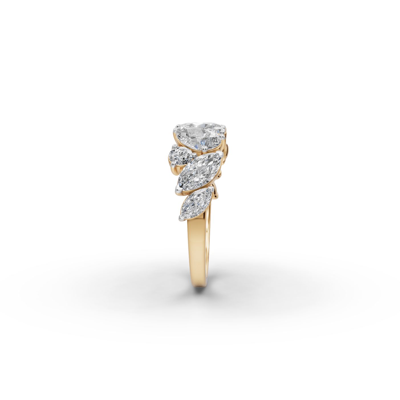 Infinite Aura Pear Lab-Grown Diamond Bands Ring in yellow gold
