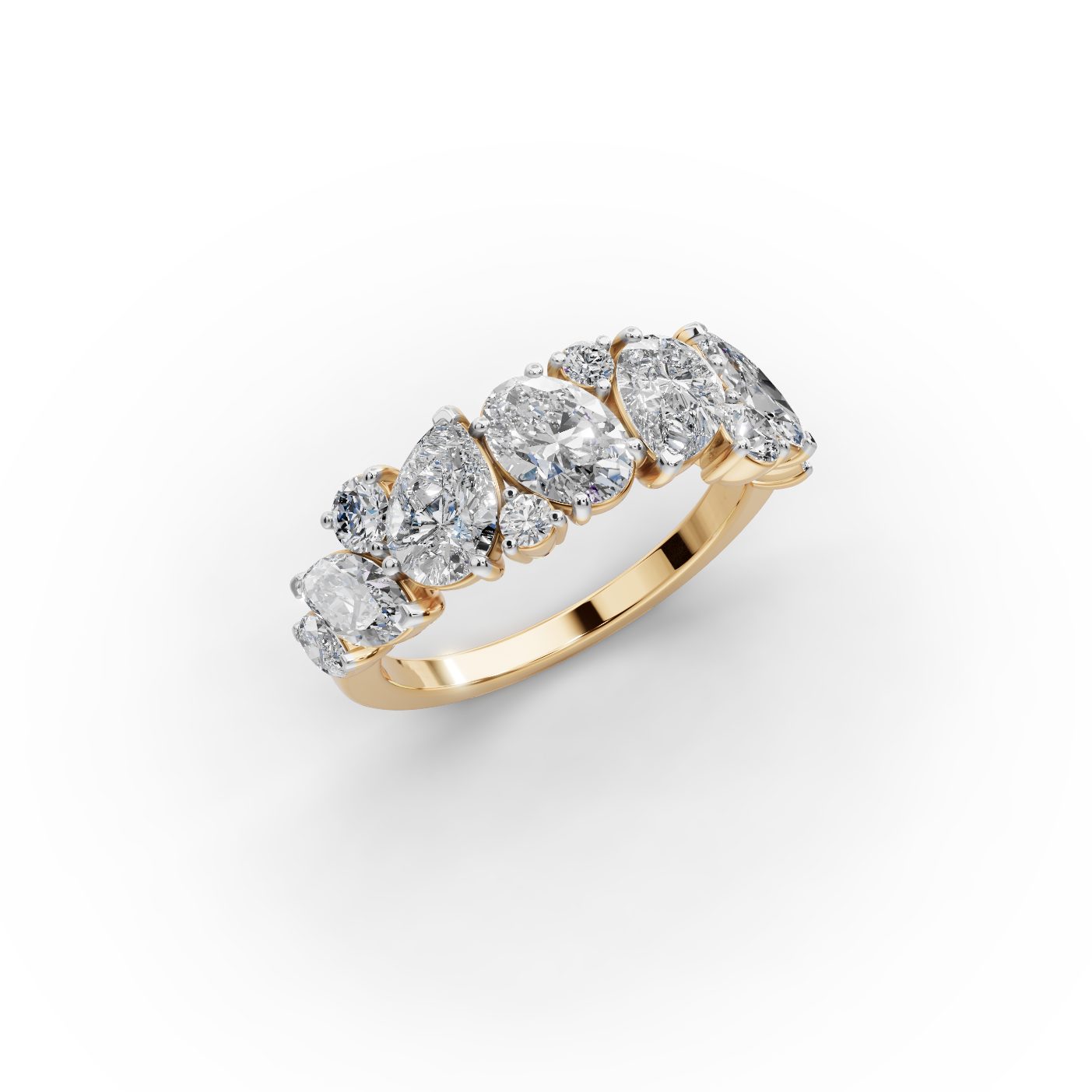 Infinite Aura Pear Lab-Grown Diamond Bands Ring in yellow gold