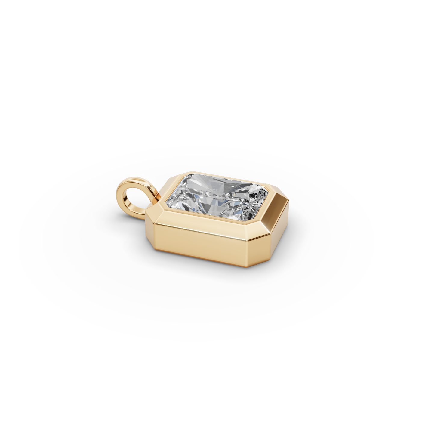 Elegant Bloom Radiant Lab-Grown Diamond Solitaire Pendant in yellow gold