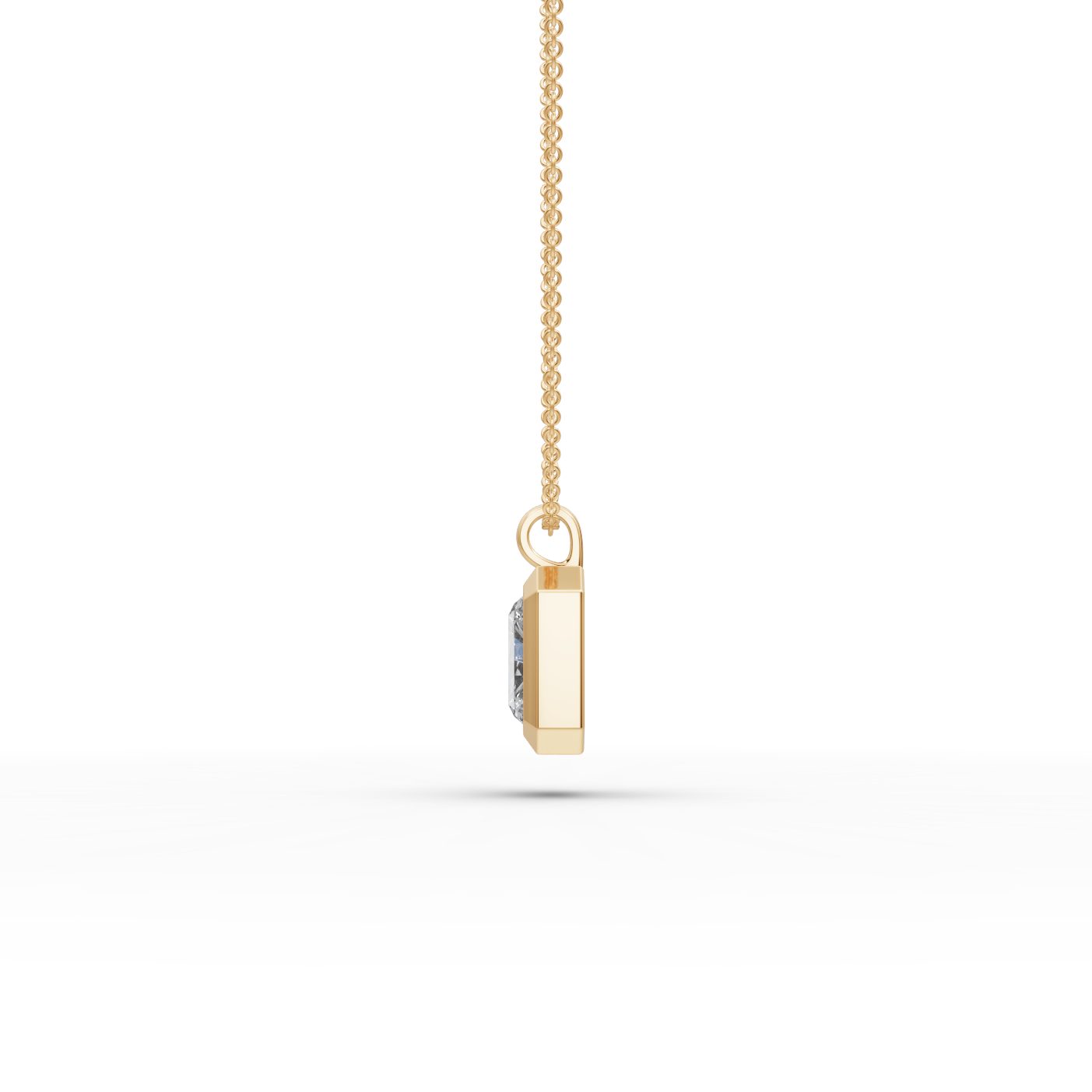 Elegant Bloom Radiant Lab-Grown Diamond Solitaire Pendant in yellow gold
