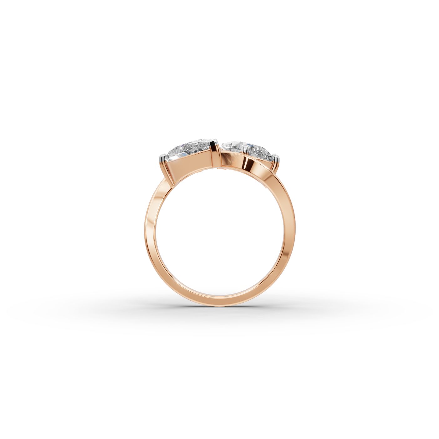 Majestic Whisper Pear Lab-Grown Diamond Two Stone Toi Et Moi in rose gold