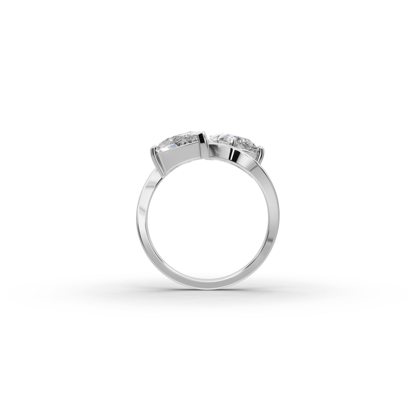 Majestic Whisper Pear Lab-Grown Diamond Two Stone Toi Et Moi in white gold