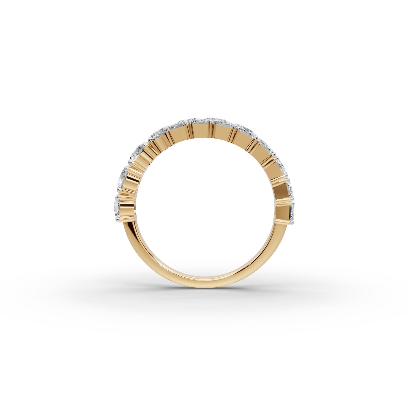 Endless Light Emerald Lab-Grown Diamond Cocktail Ring in yellow gold