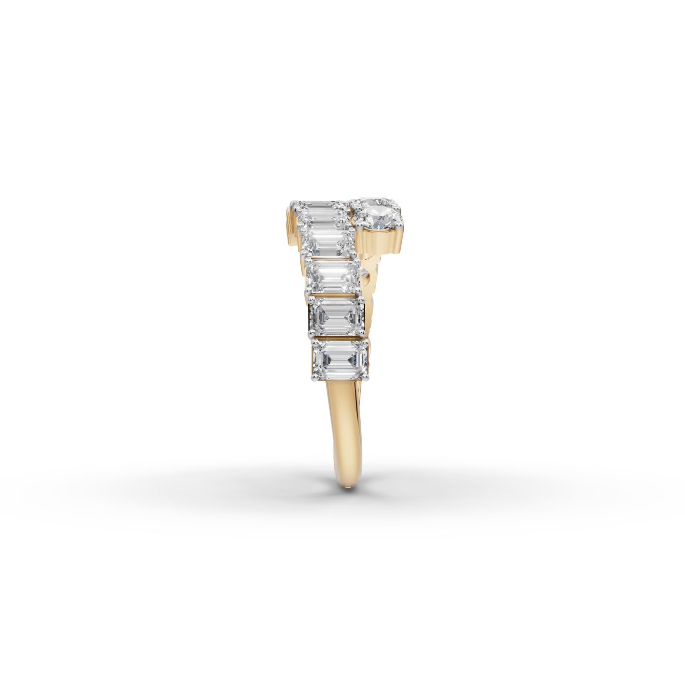 Endless Light Emerald Lab-Grown Diamond Cocktail Ring in yellow gold
