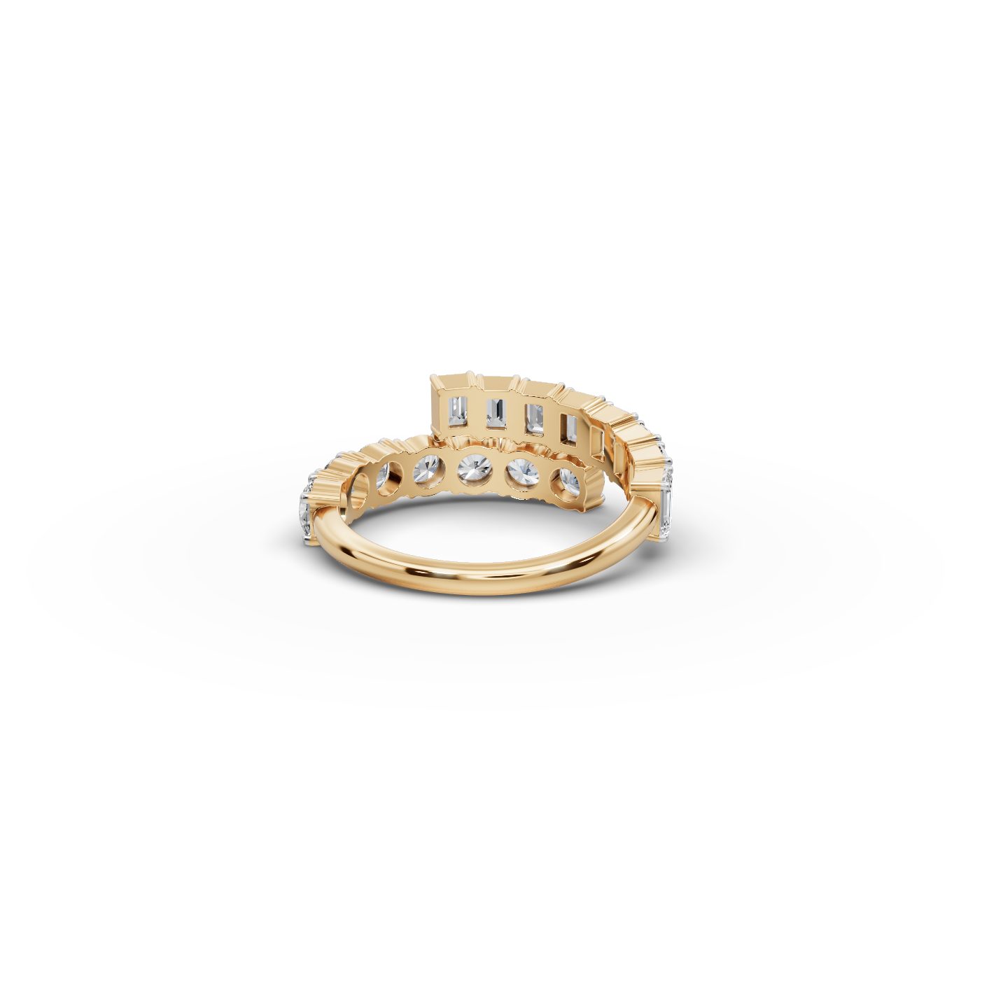 Endless Light Emerald Lab-Grown Diamond Cocktail Ring in yellow gold