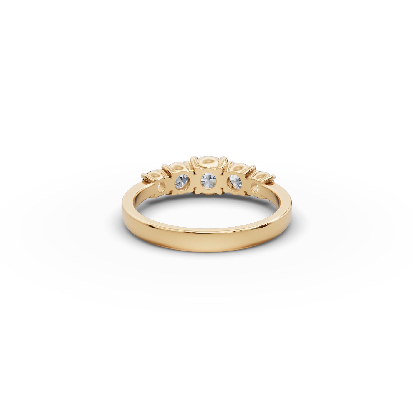Midnight Aura Round Lab-Grown Diamond Five Stone Ring in yellow gold