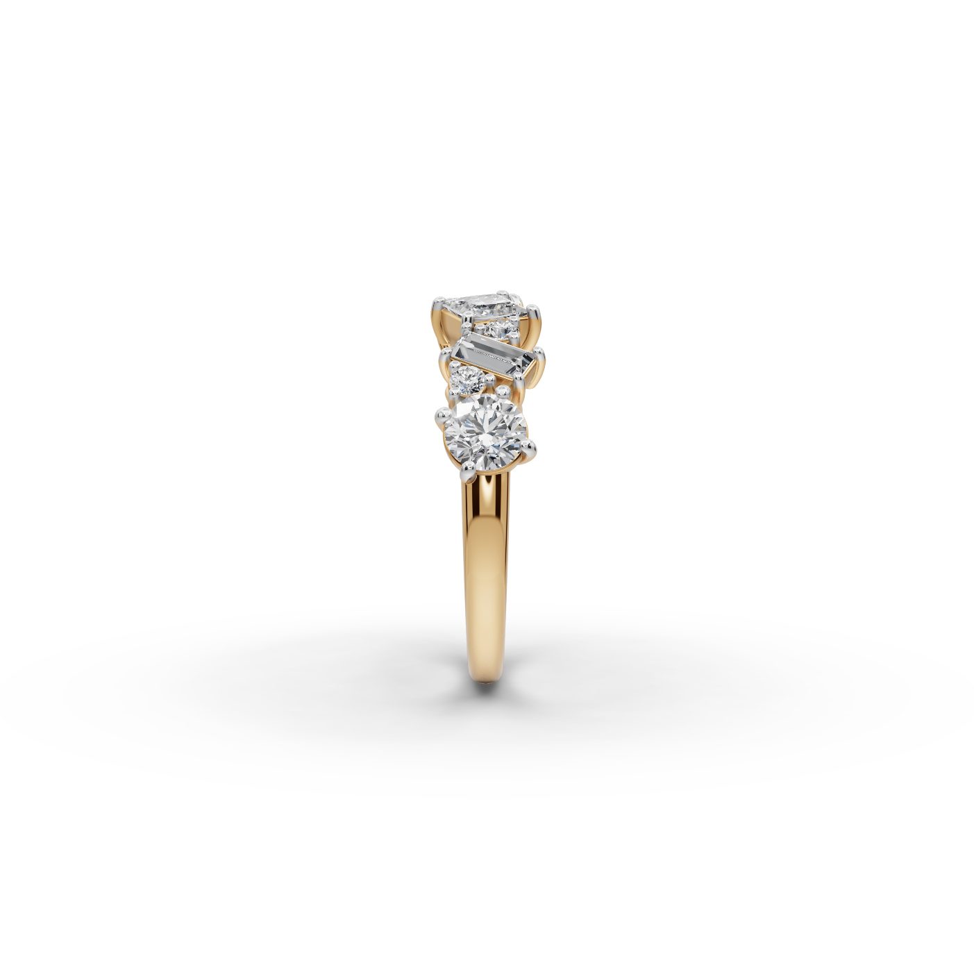 Celestial Bloom Round Lab-Grown Diamond Bands Ring in yellow gold