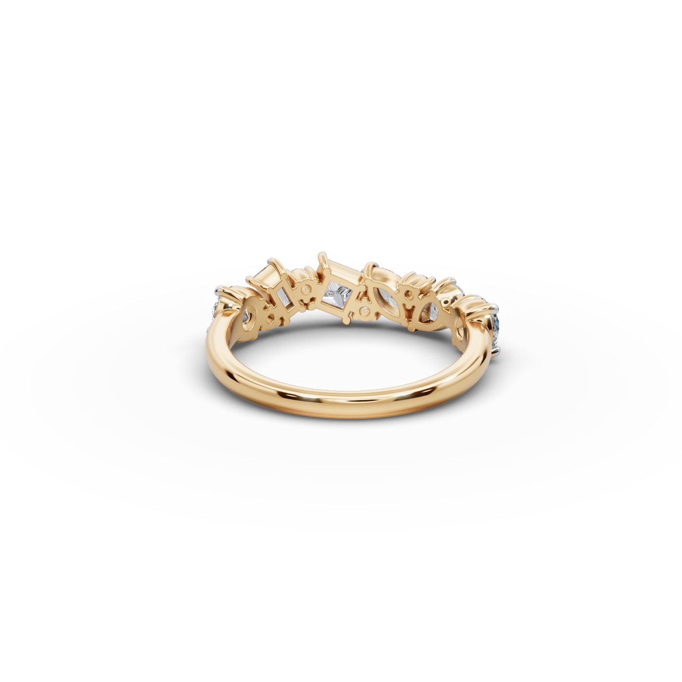 Celestial Bloom Round Lab-Grown Diamond Bands Ring in yellow gold