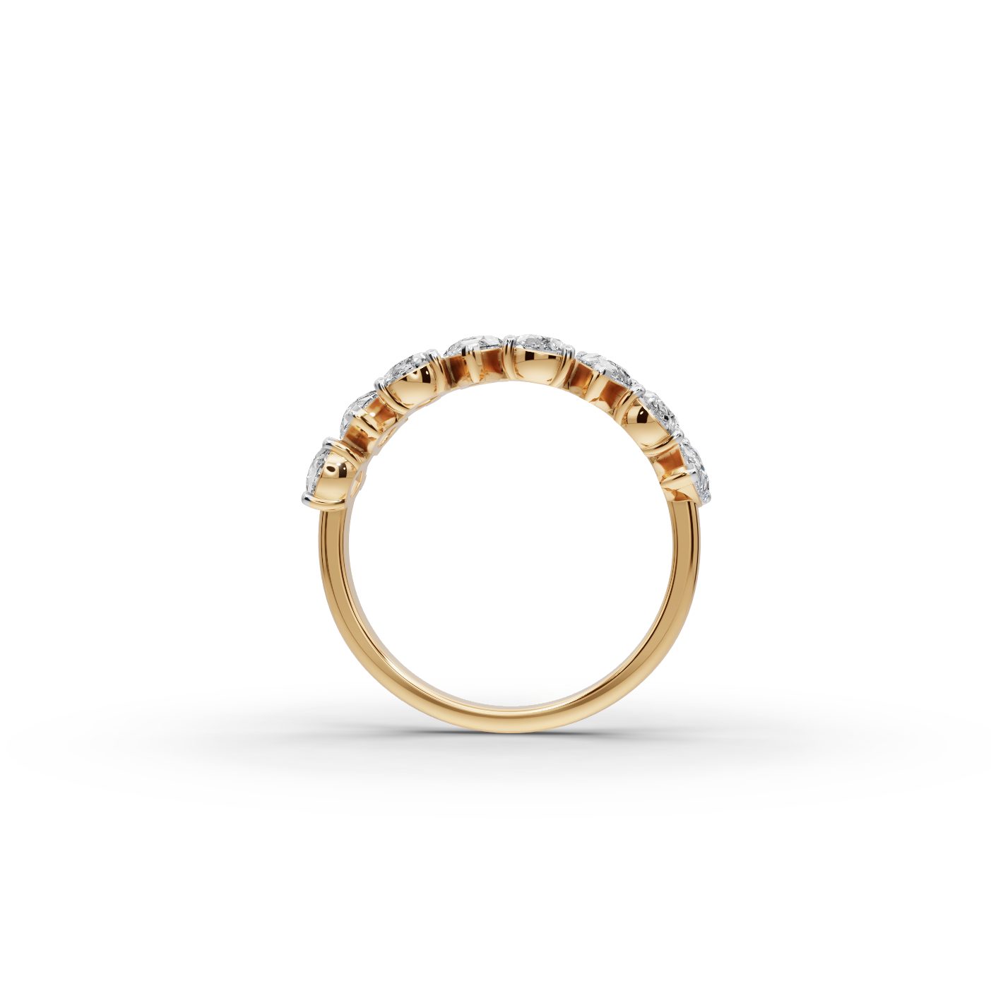 Delicate Whisper Pear Lab-Grown Diamond Bands Ring in yellow gold
