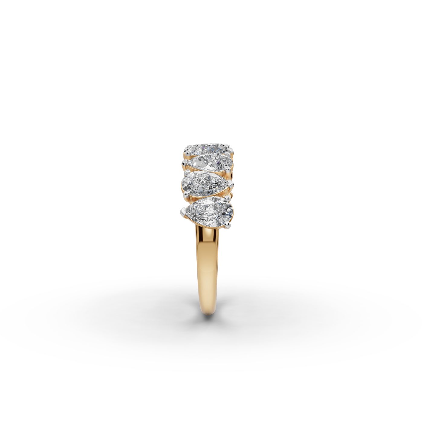 Delicate Whisper Pear Lab-Grown Diamond Bands Ring in yellow gold