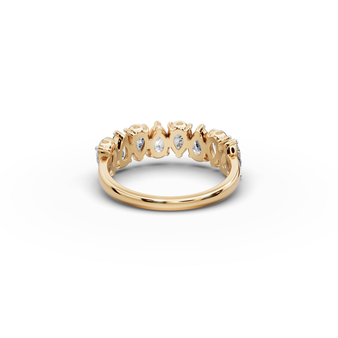 Delicate Whisper Pear Lab-Grown Diamond Bands Ring in yellow gold