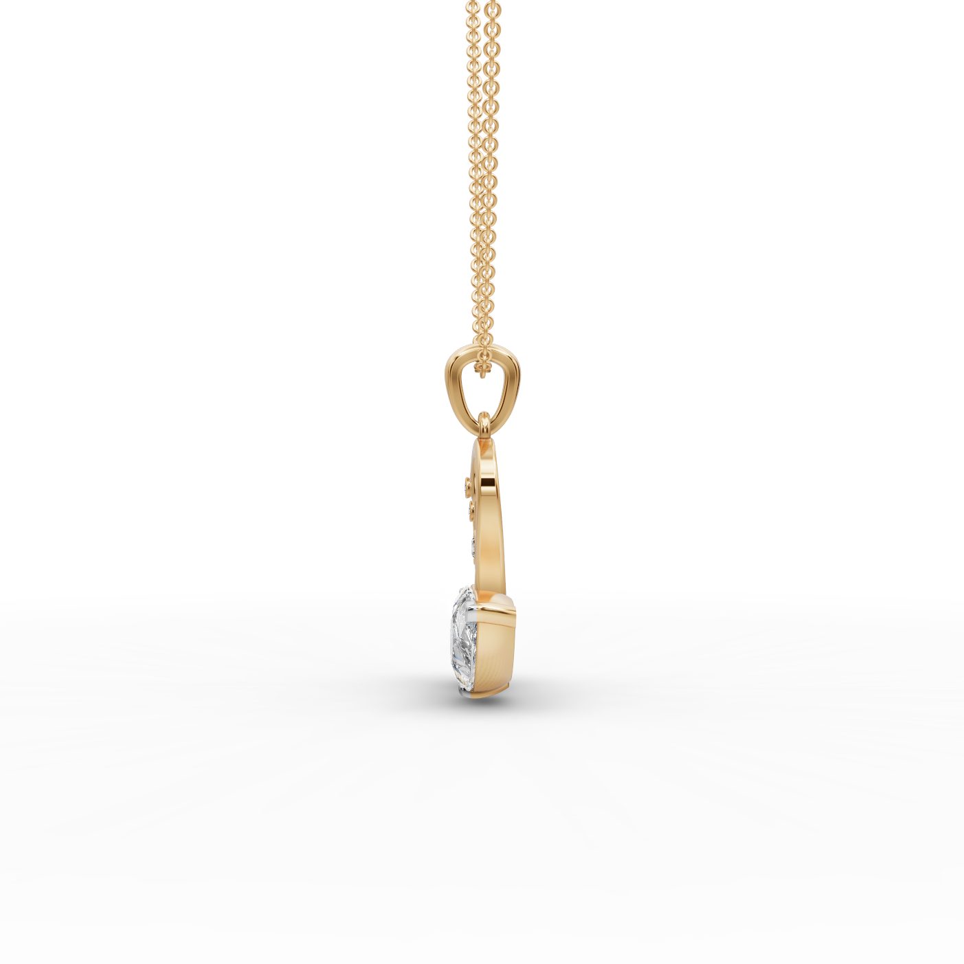 Golden Glow Swans Lab-Grown Diamond Pendant in yellow gold