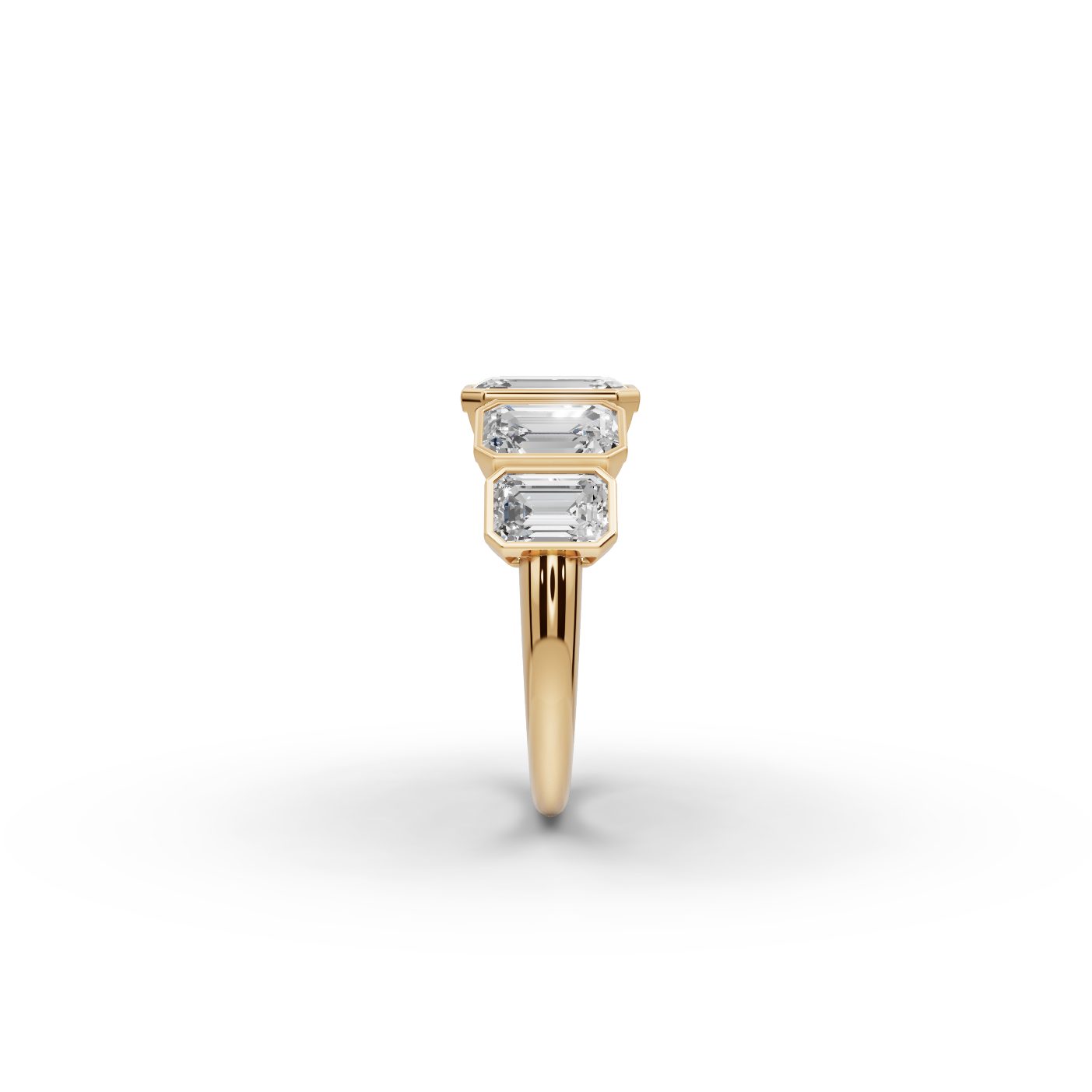 Timeless Muse Emerald Lab-Grown Diamond Five Stone Ring in yellow gold