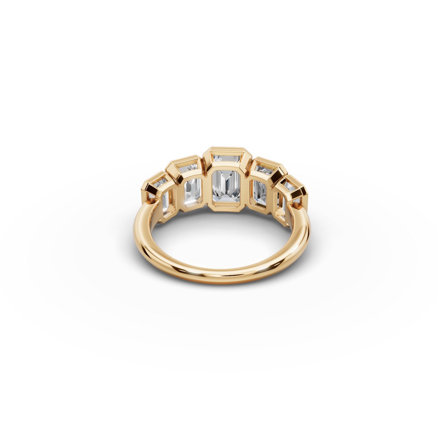 Timeless Muse Emerald Lab-Grown Diamond Five Stone Ring in yellow gold