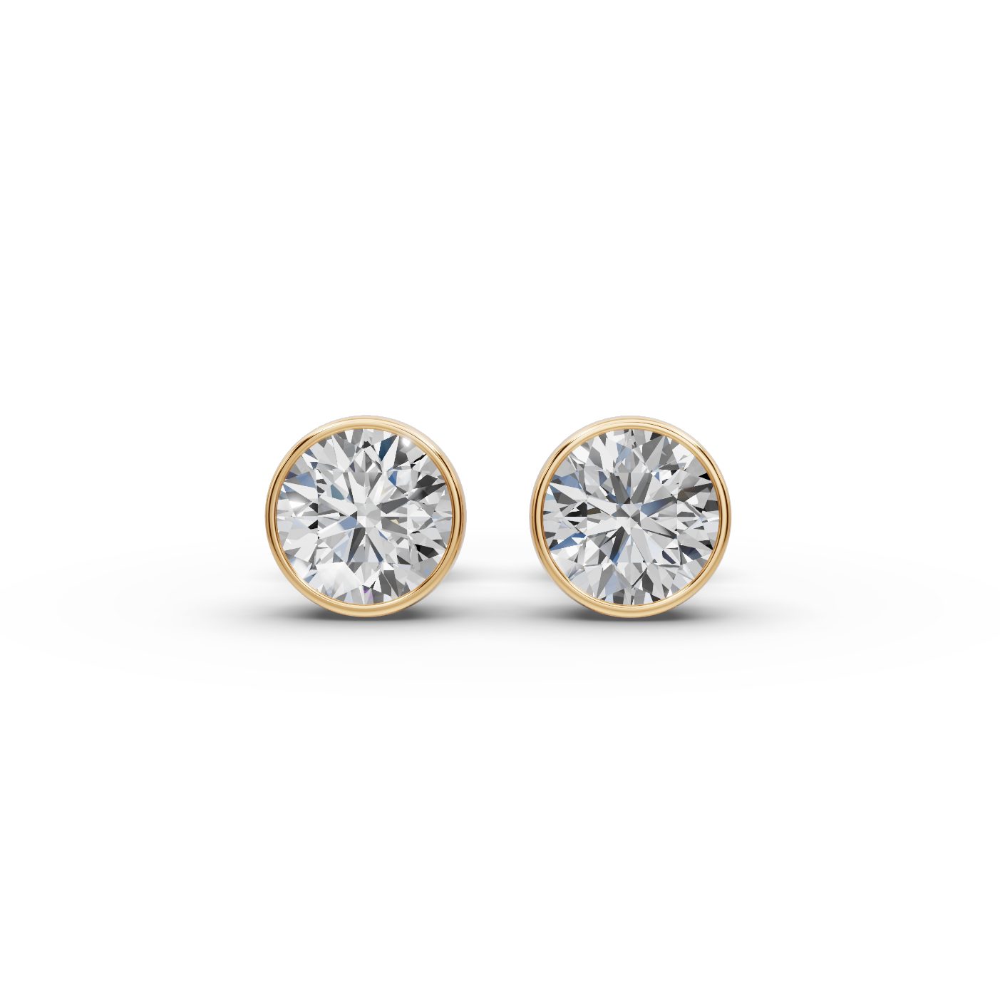 Everlasting Ember Round Lab-Grown Diamond Studs Earring in yellow gold