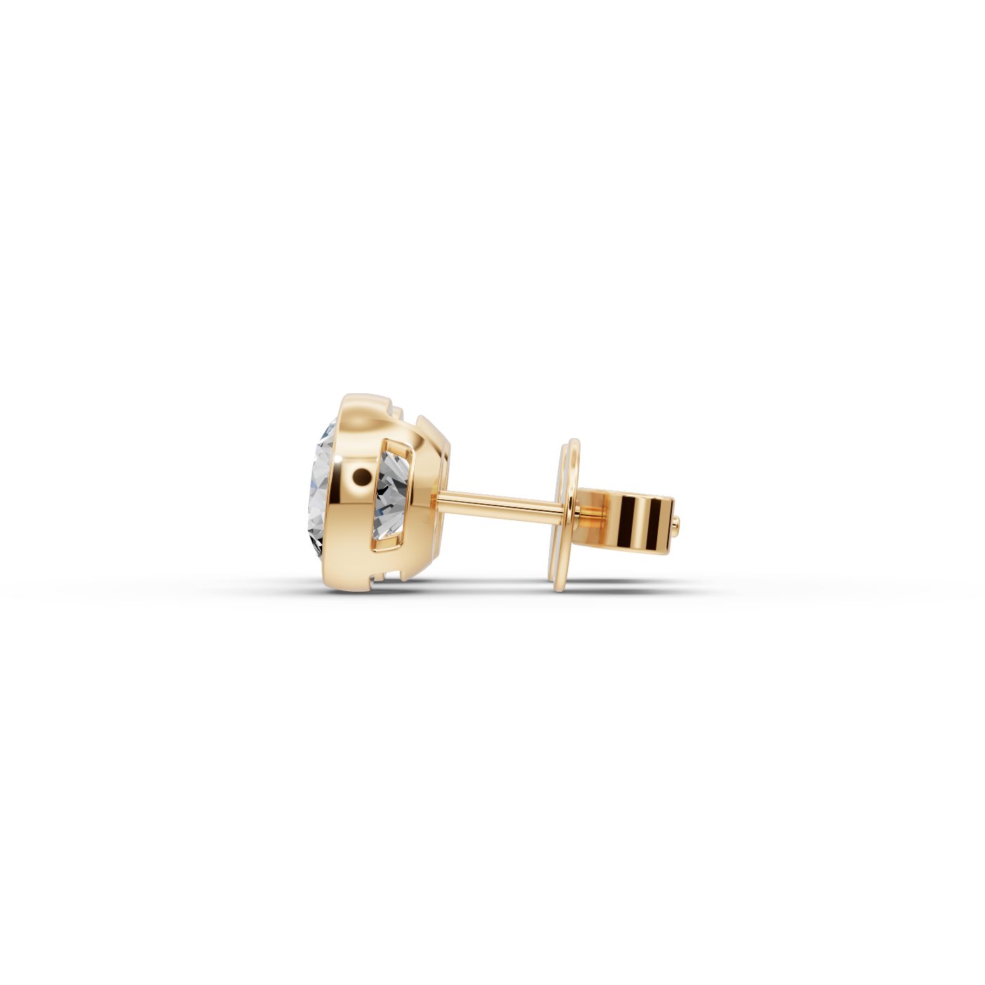Everlasting Ember Round Lab-Grown Diamond Studs Earring in yellow gold