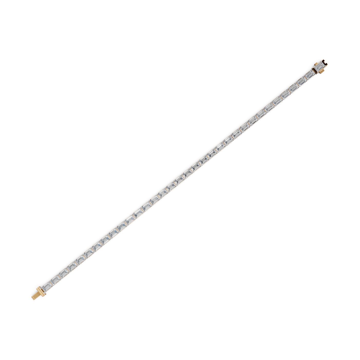 Enduring Whisper Emerald Lab-Grown Diamond Tennis Bracelet in yellow gold