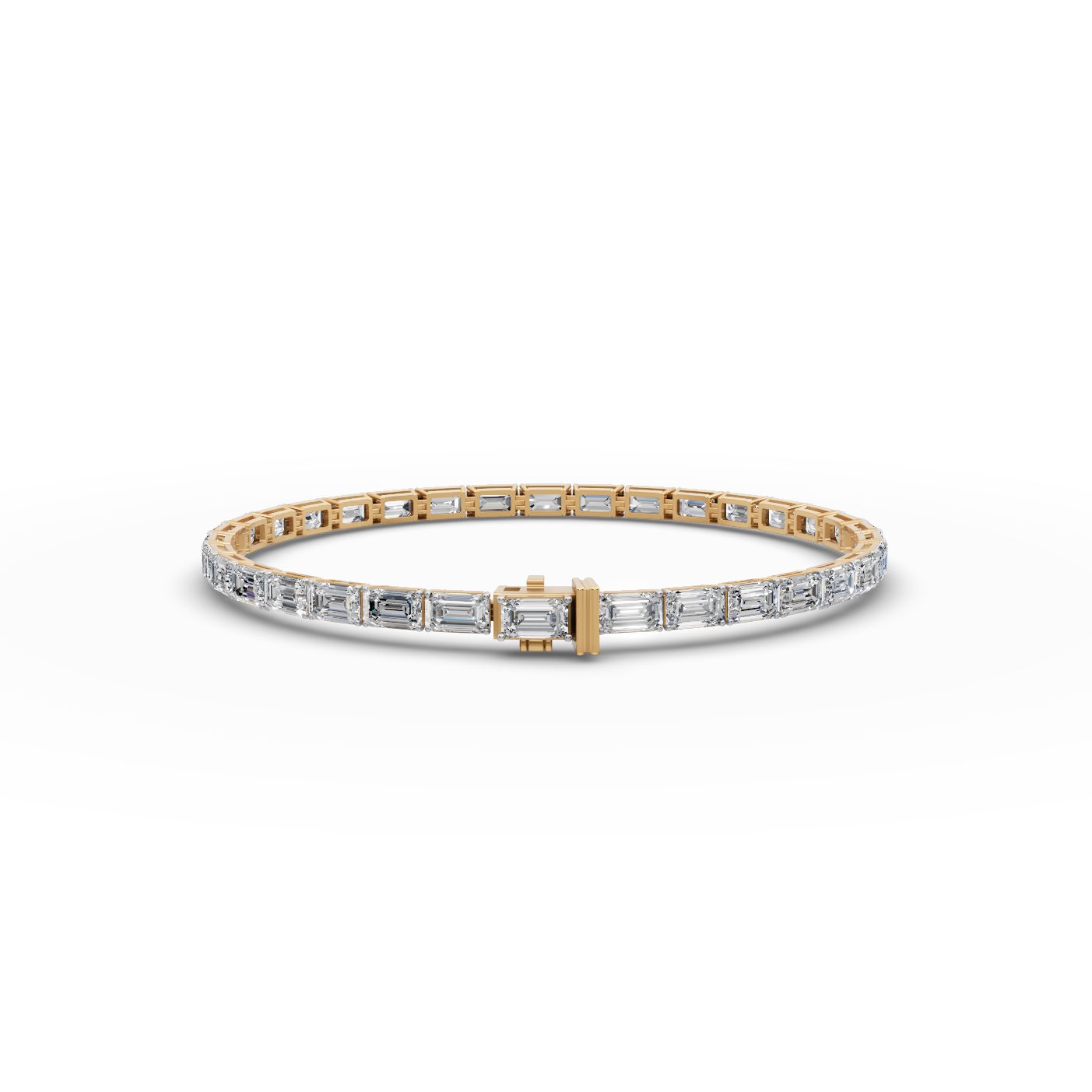 Enduring Whisper Emerald Lab-Grown Diamond Tennis Bracelet in yellow gold
