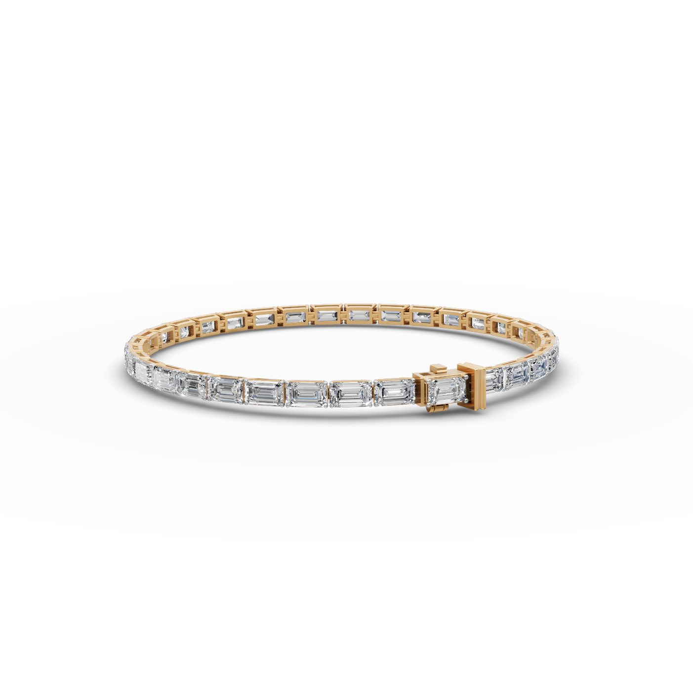 Enduring Whisper Emerald Lab-Grown Diamond Tennis Bracelet in yellow gold