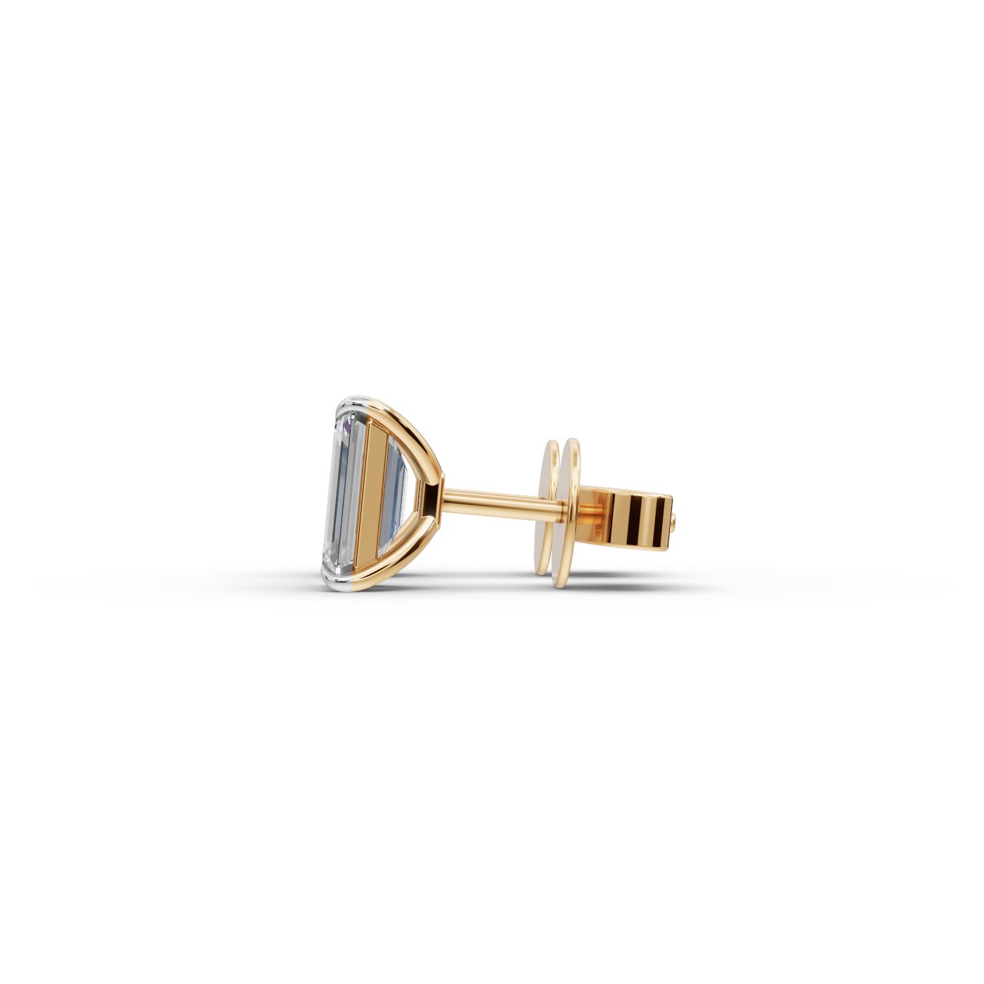 Midnight Bloom Emerald Lab-Grown Diamond Studs Earring in yellow gold