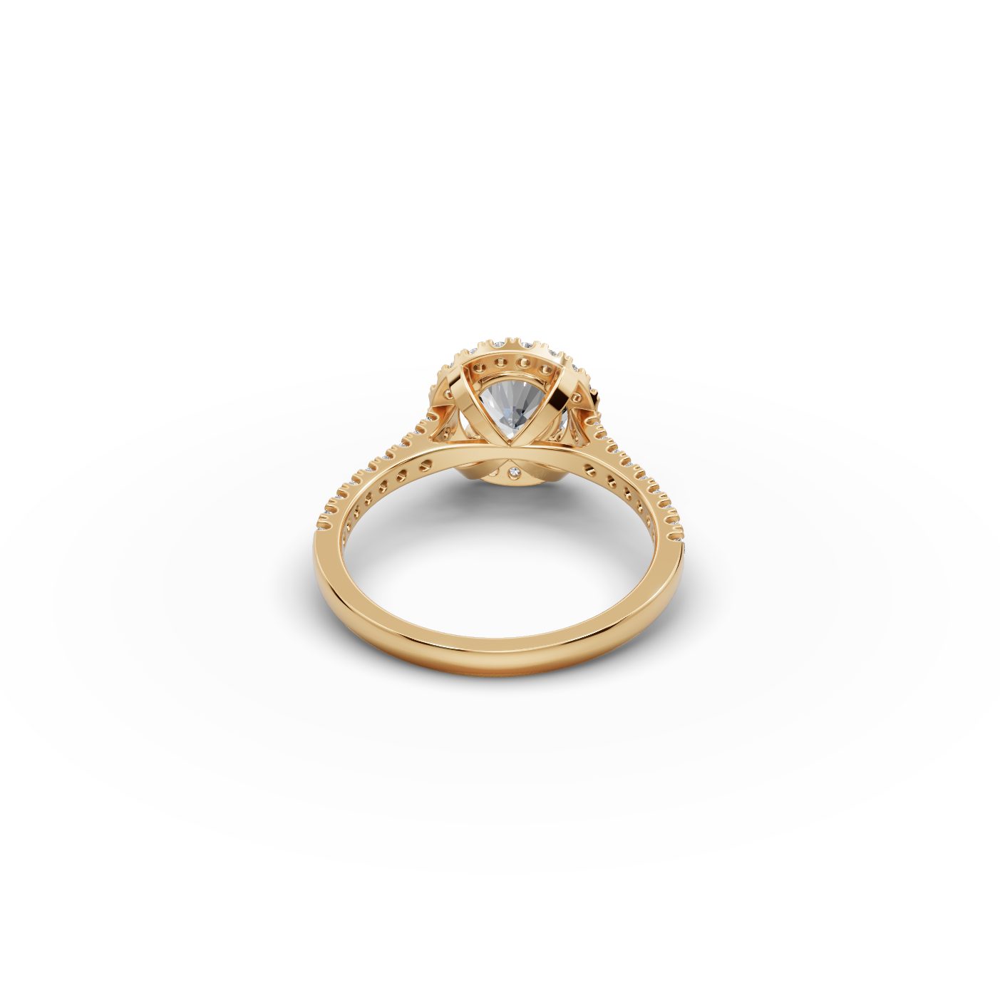 Radiant Bloom Round Lab-Grown Diamond Halo Ring in yellow gold
