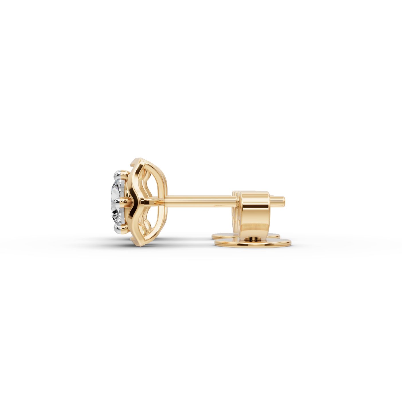 Opulent Grace Round Lab-Grown Diamond Studs Earring in yellow gold