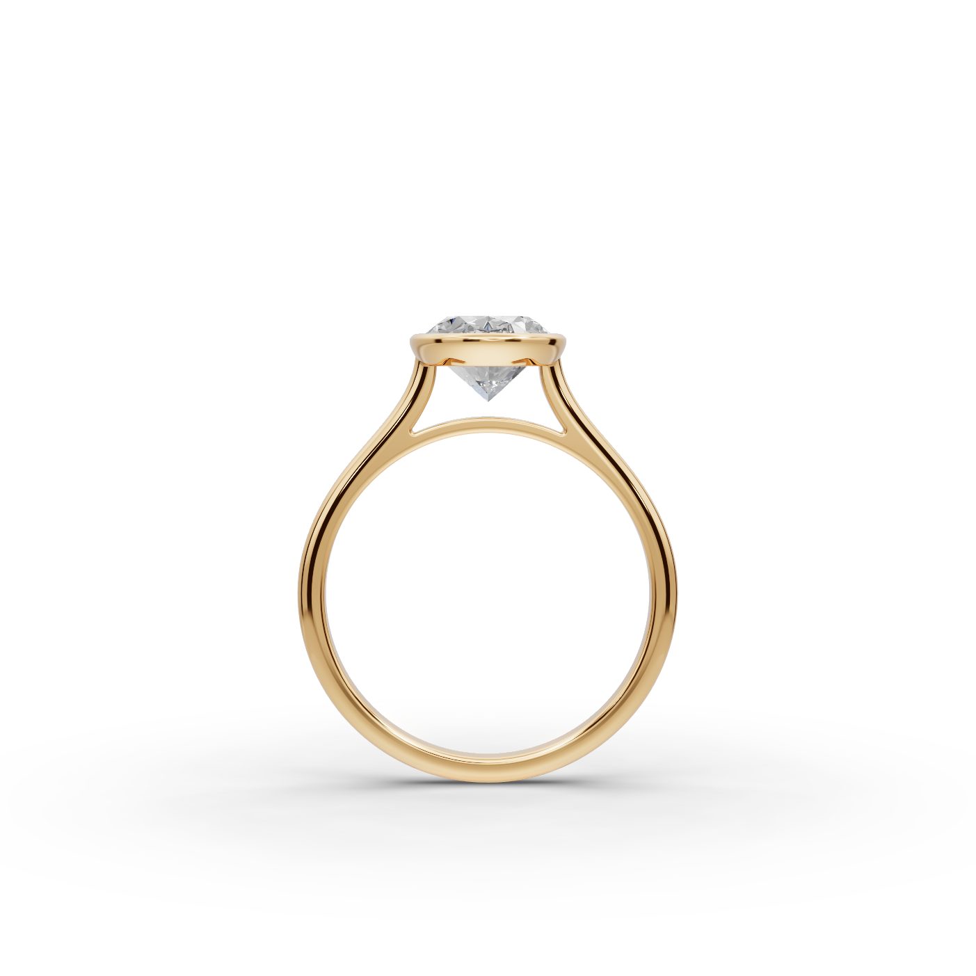 Everlasting Light Oval Lab-Grown Diamond Solitaire Ring in yellow gold