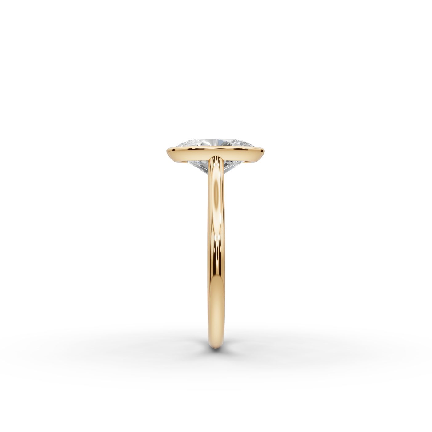 Everlasting Light Oval Lab-Grown Diamond Solitaire Ring in yellow gold