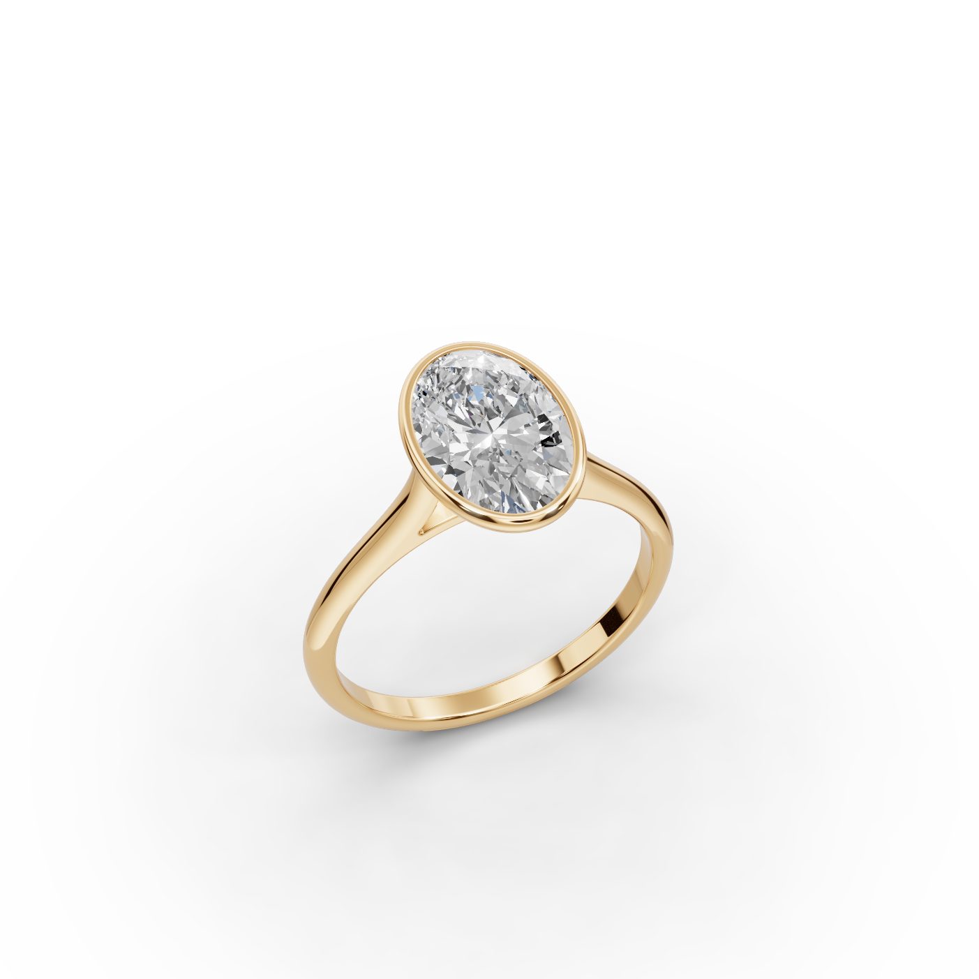 Everlasting Light Oval Lab-Grown Diamond Solitaire Ring in yellow gold