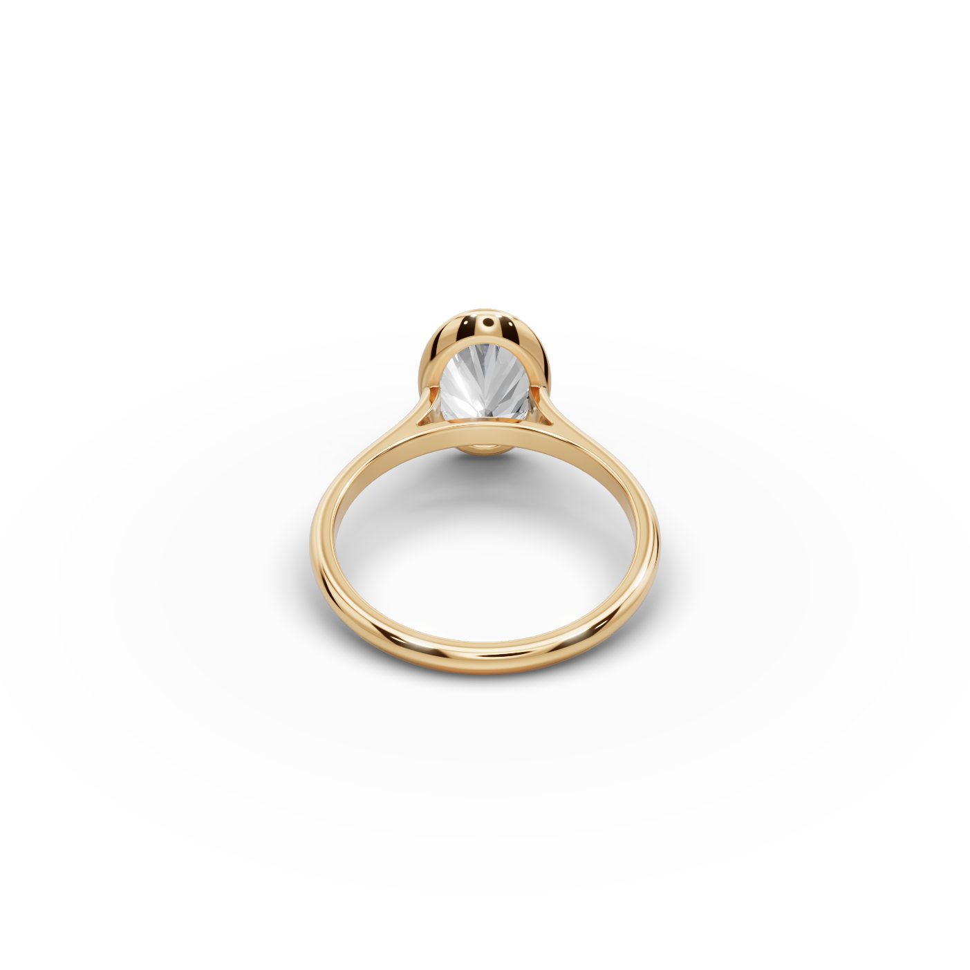 Everlasting Light Oval Lab-Grown Diamond Solitaire Ring in yellow gold