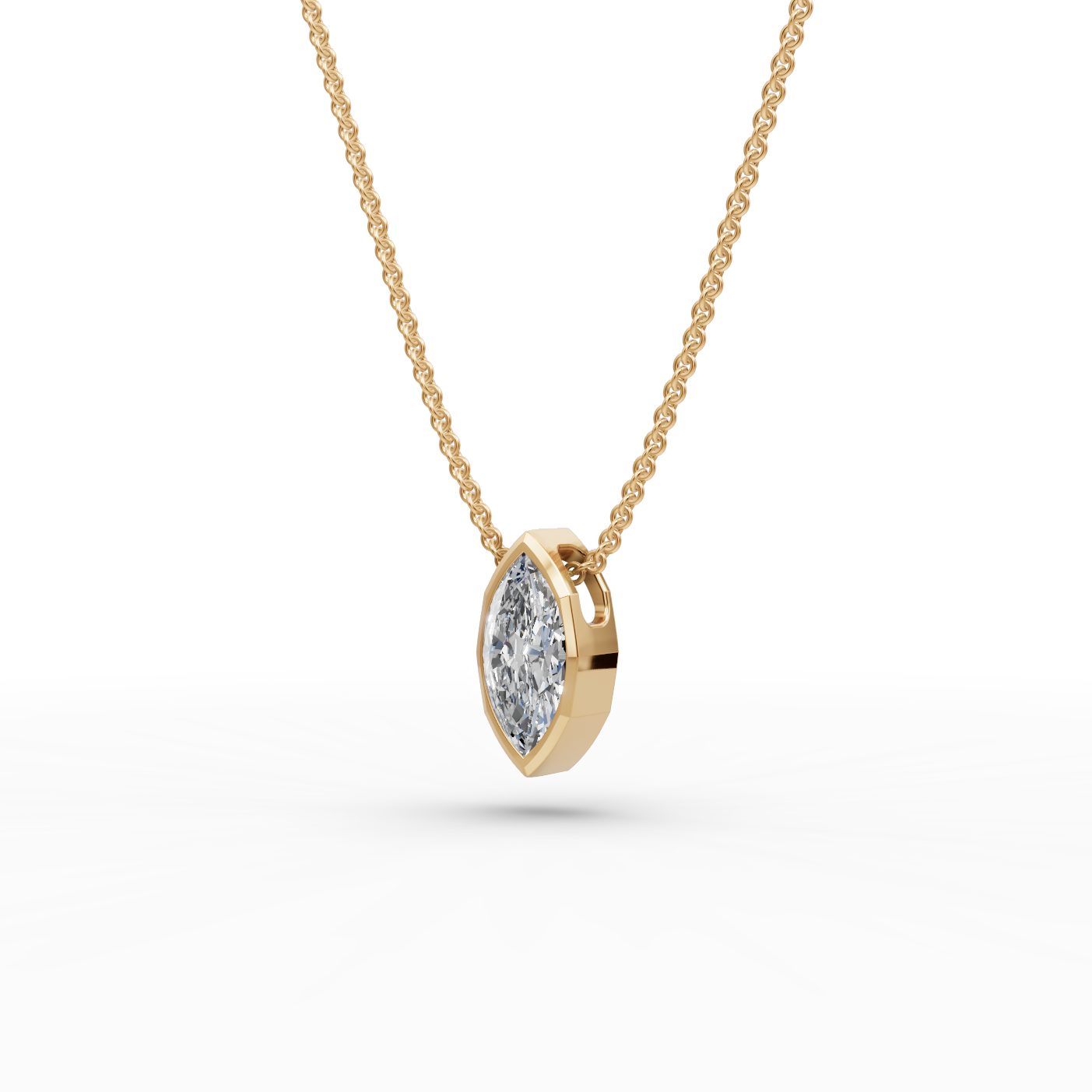 Infinite Whisper Marquise Lab-Grown Diamond Solitaire Pendant in yellow gold