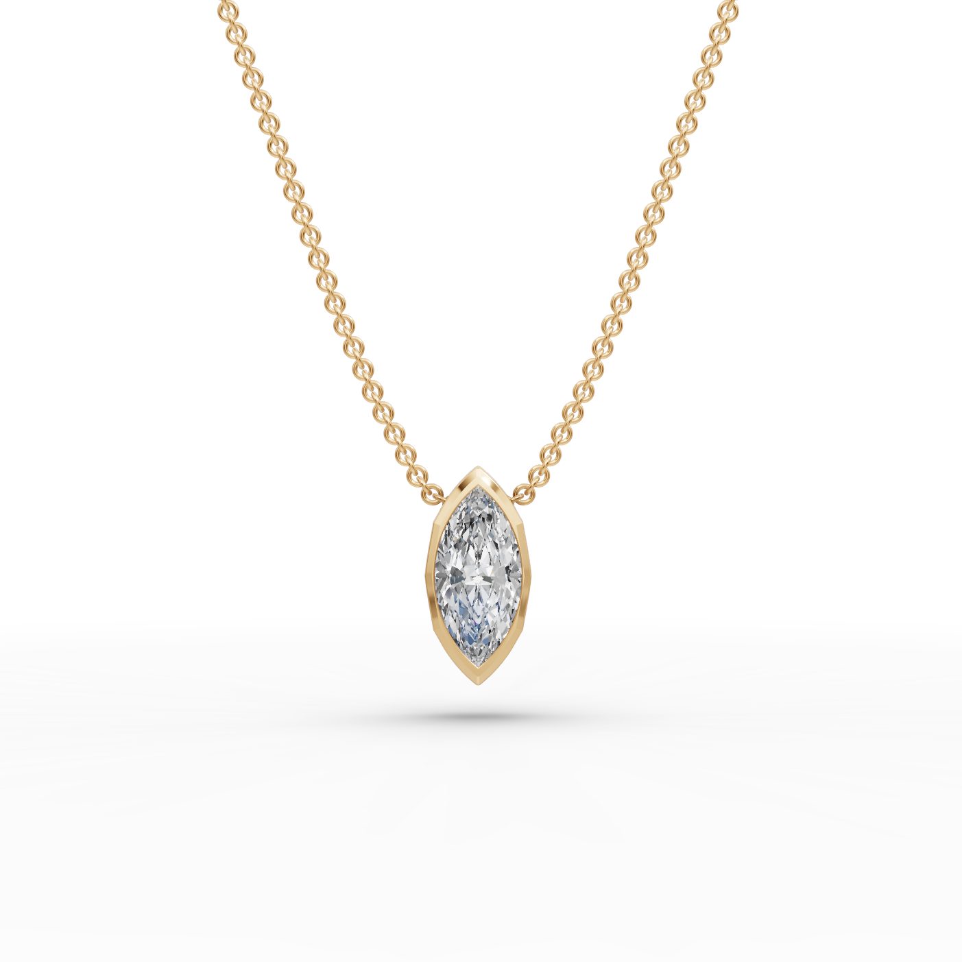 Infinite Whisper Marquise Lab-Grown Diamond Solitaire Pendant in yellow gold