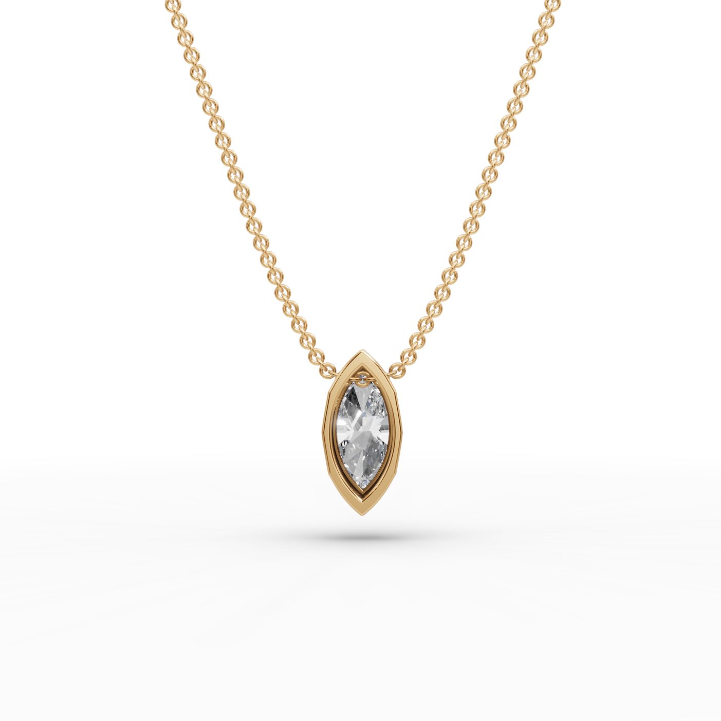 Infinite Whisper Marquise Lab-Grown Diamond Solitaire Pendant in yellow gold