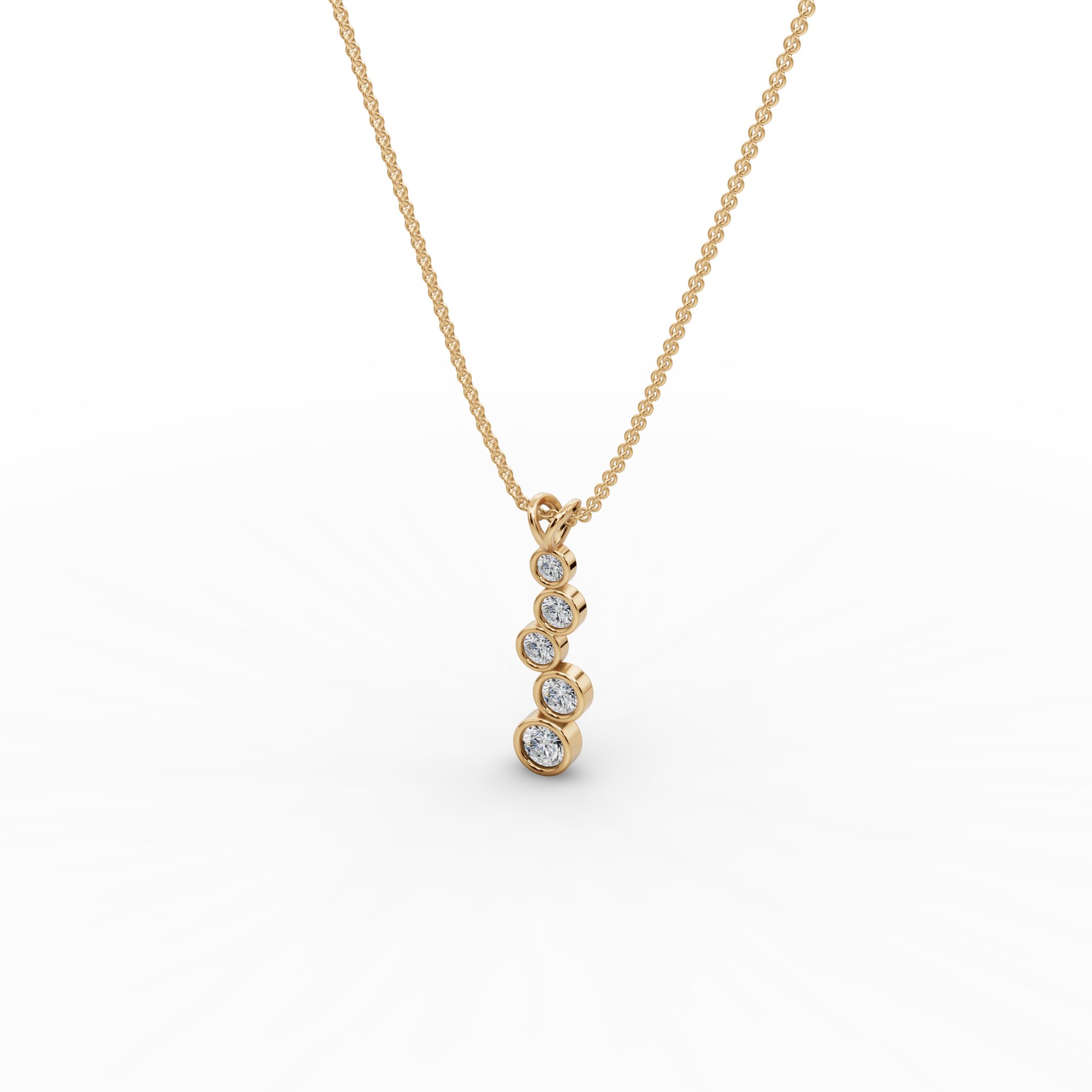Regal Sparkle Round Lab-Grown Diamond Cluster Pendant in yellow gold