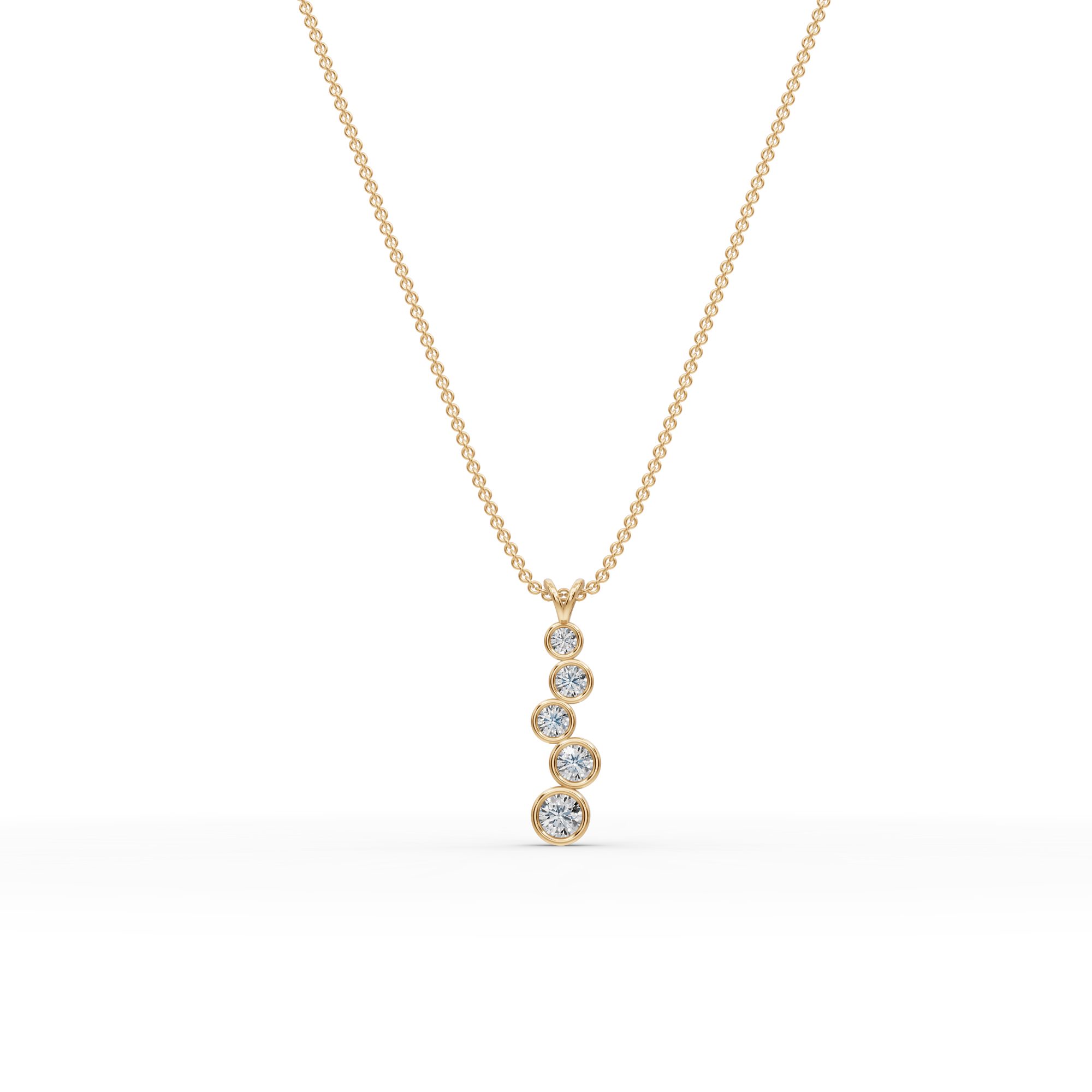 Regal Sparkle Round Lab-Grown Diamond Cluster Pendant in yellow gold