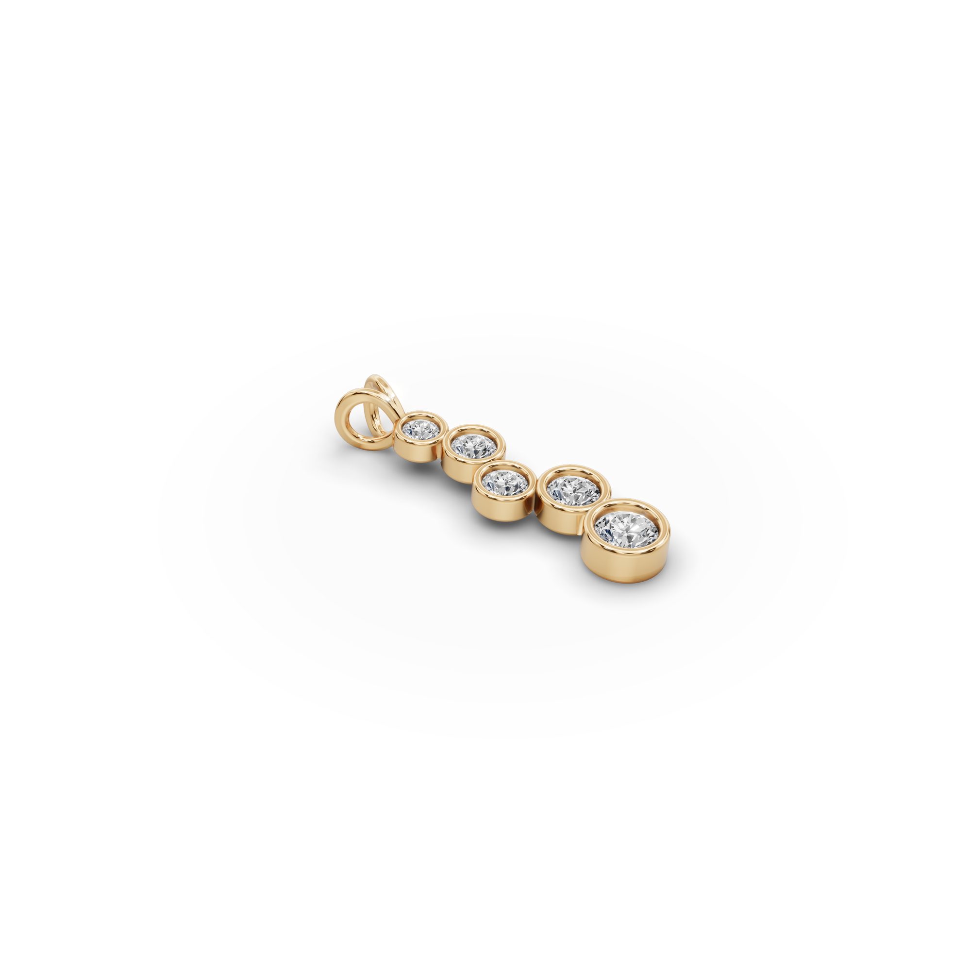 Regal Sparkle Round Lab-Grown Diamond Cluster Pendant in yellow gold
