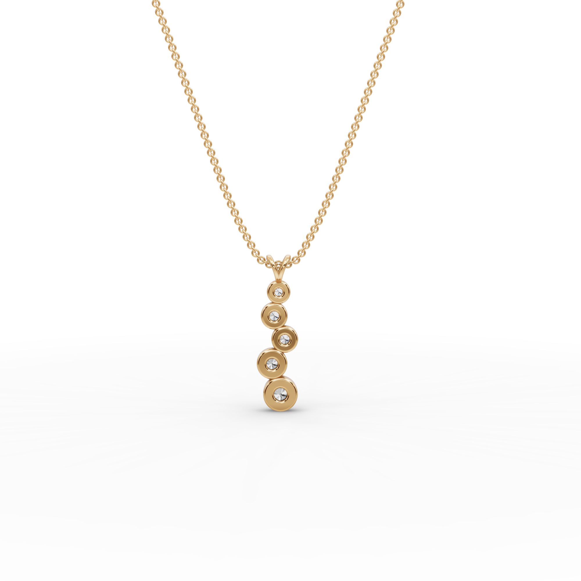 Regal Sparkle Round Lab-Grown Diamond Cluster Pendant in yellow gold