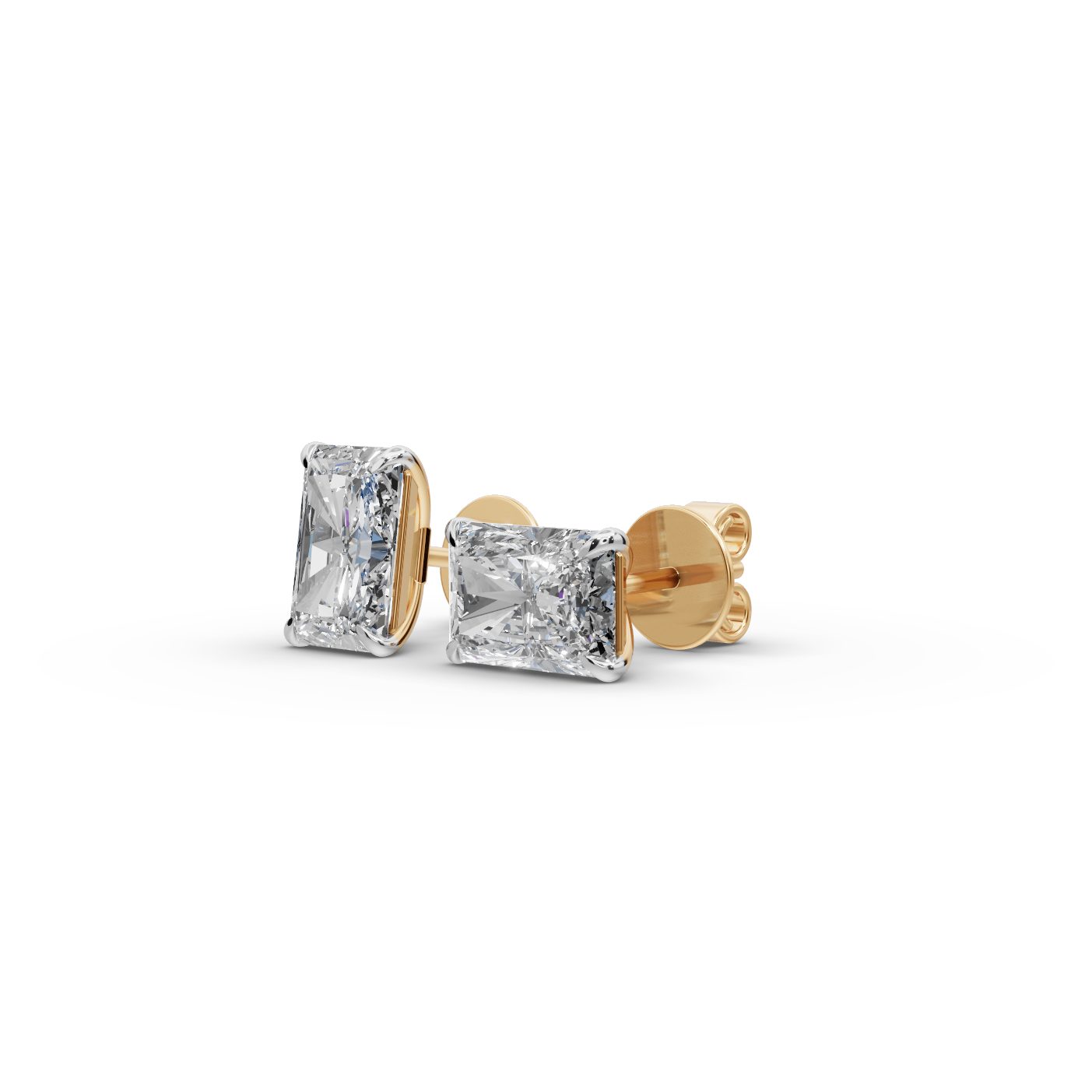 Classic Glow Radiant Lab-Grown Diamond Studs Earring in yellow gold, set with lab-grown diamonds