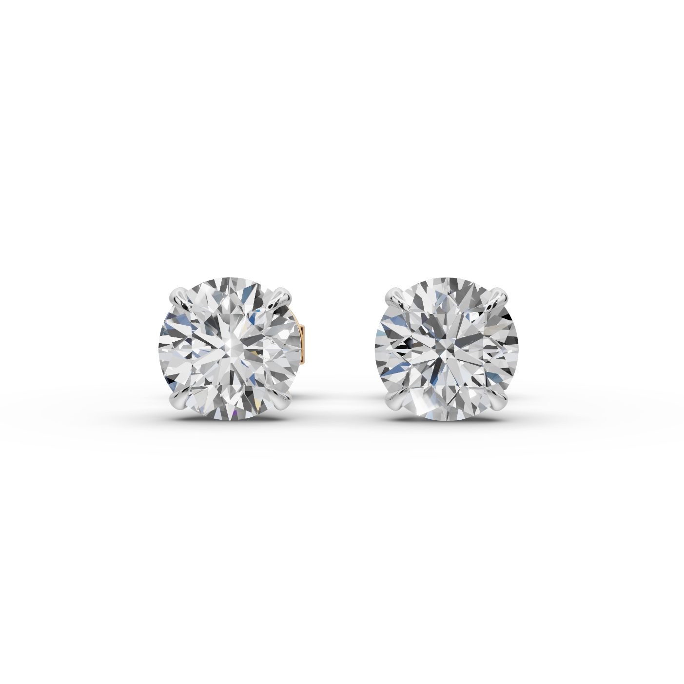 Timeless Bloom Round Lab-Grown Diamond Studs Earring in yellow gold
