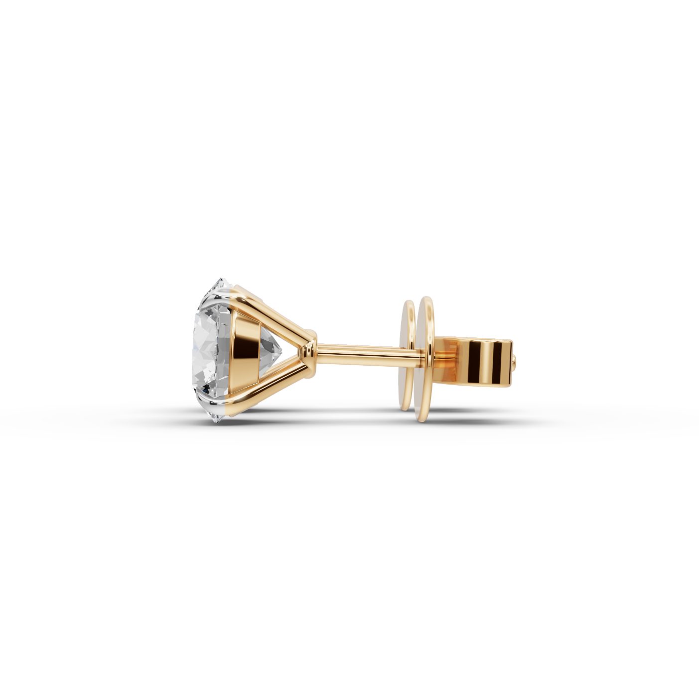 Timeless Bloom Round Lab-Grown Diamond Studs Earring in yellow gold