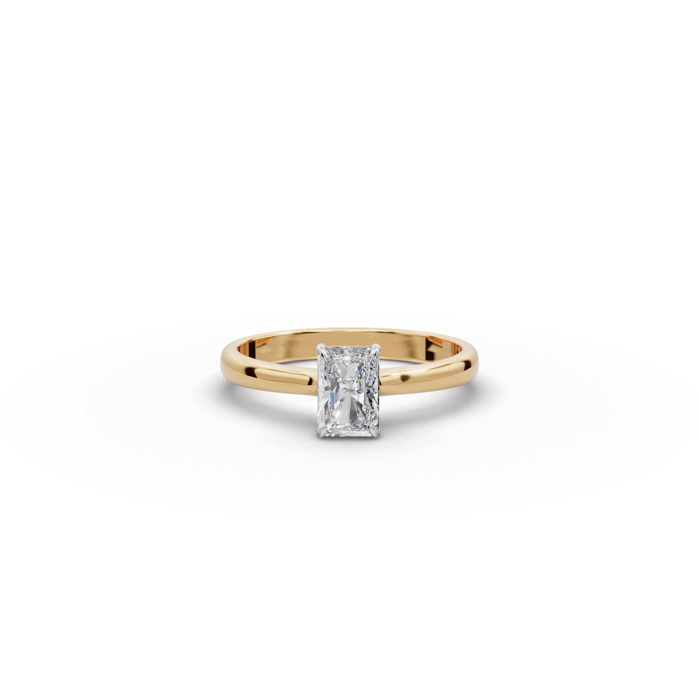 Luminous Promise Radiant Lab-Grown Diamond Solitaire Ring in yellow gold, set with lab-grown diamonds