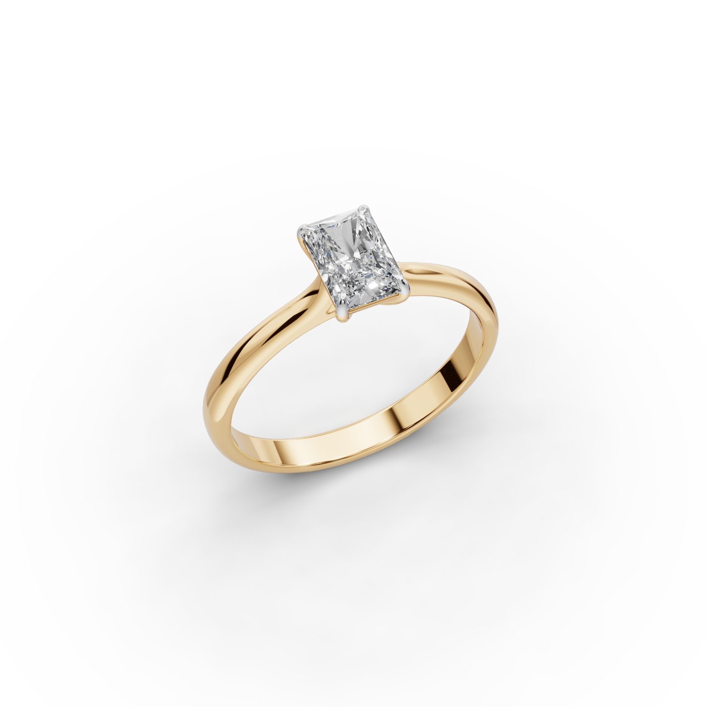 Luminous Promise Radiant Lab-Grown Diamond Solitaire Ring in yellow gold