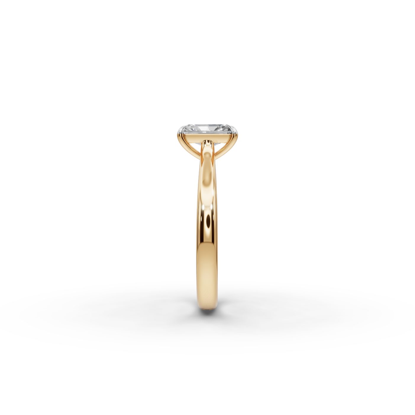 Classic Reverie Radiant Lab-Grown Diamond Solitaire Ring in yellow gold