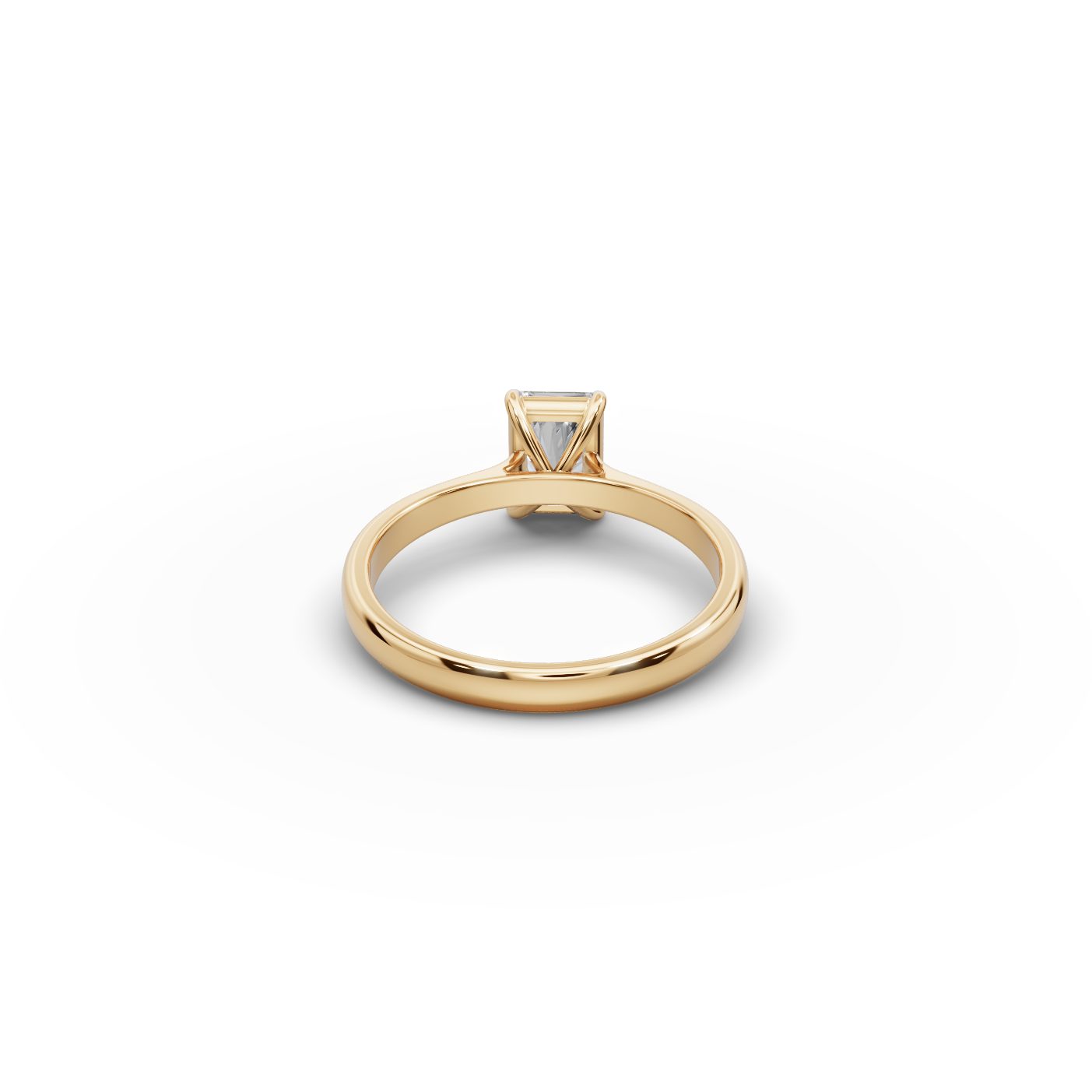 Classic Reverie Radiant Lab-Grown Diamond Solitaire Ring in yellow gold