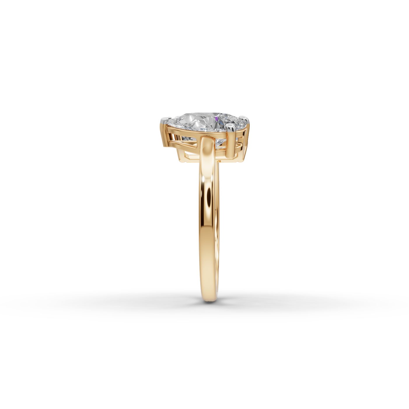 Serene Aura Emerald Lab-Grown Diamond Two Stone Toi Et Moi in yellow gold