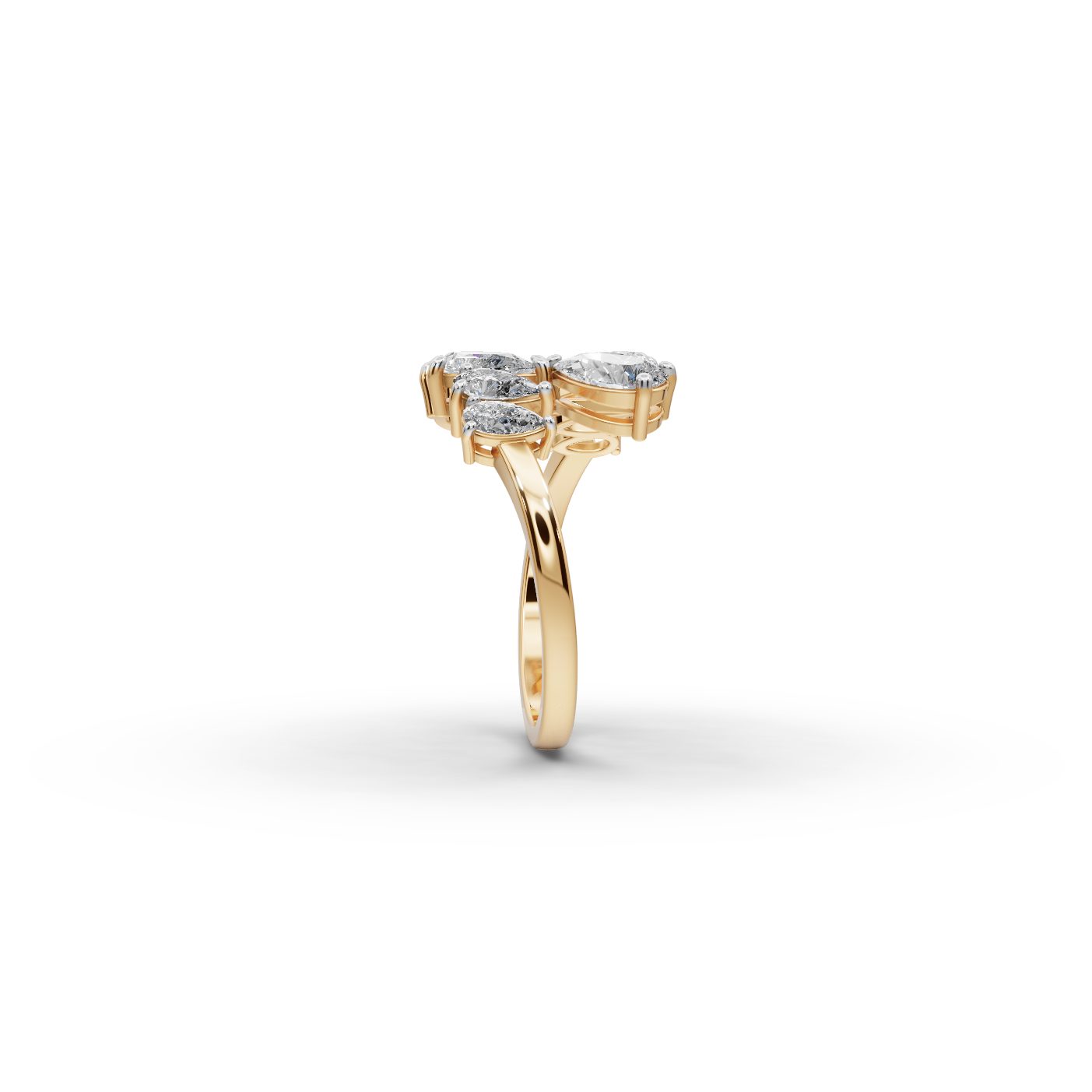 Brilliant Reverie Pear Lab-Grown Diamond Cocktail Ring in yellow gold