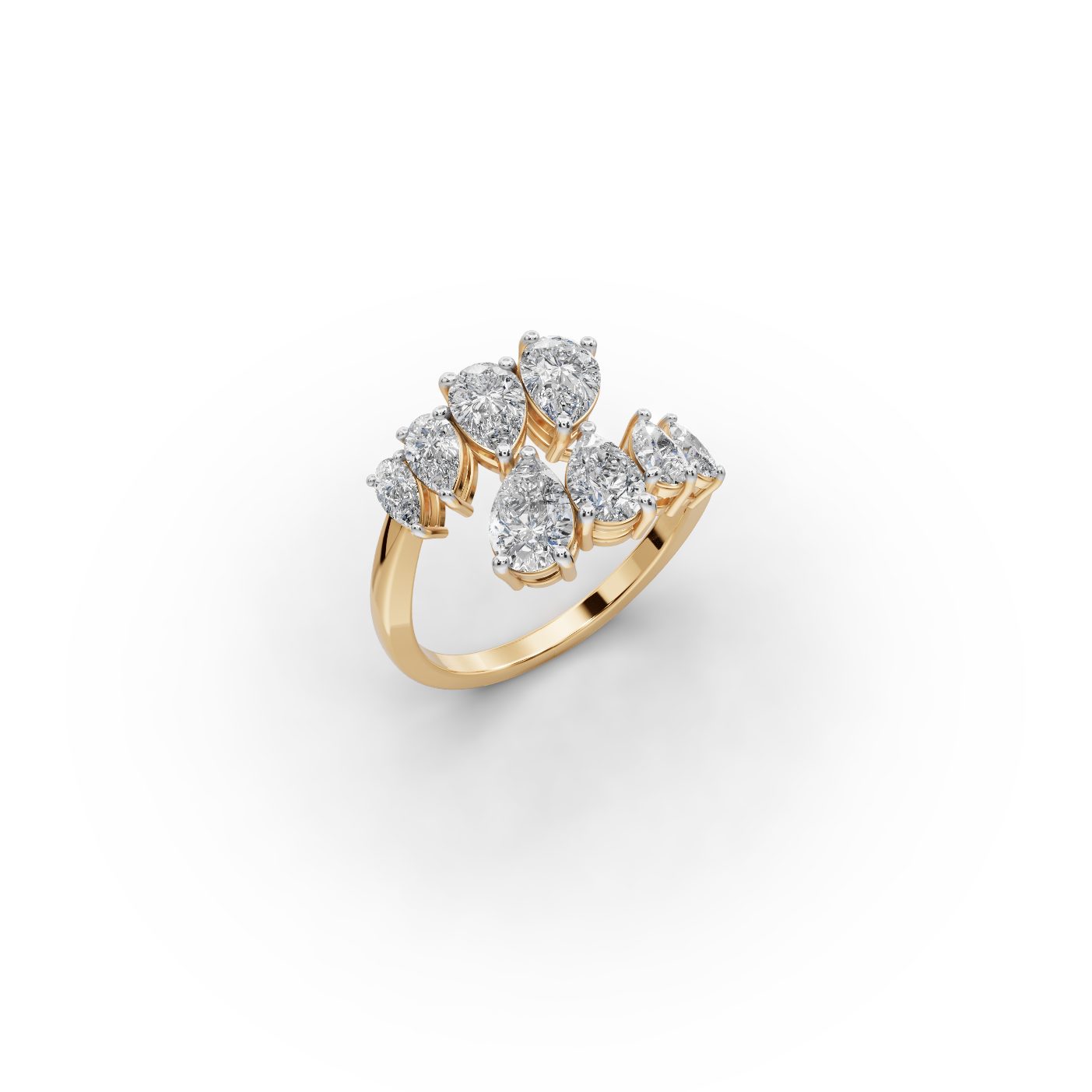 Brilliant Reverie Pear Lab-Grown Diamond Cocktail Ring in yellow gold