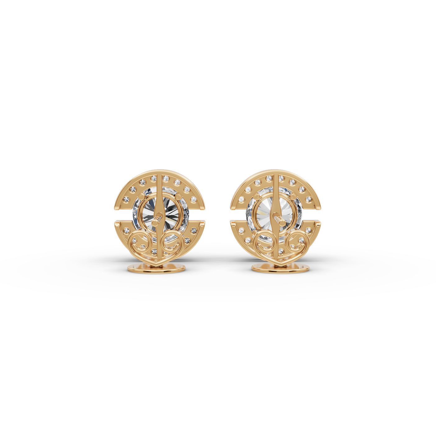 Everlasting Sparkle Round Lab-Grown Diamond Studs Earring in yellow gold